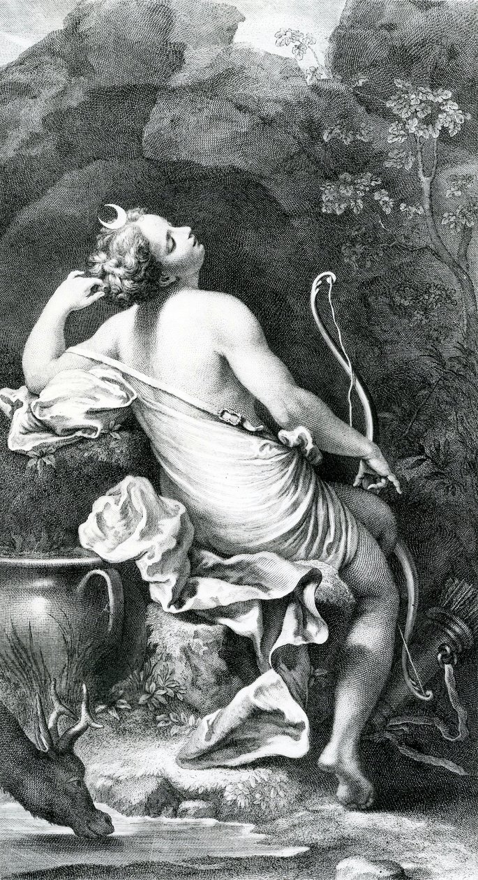Dormindo Diane, do século 18 de Antonio da Correggio