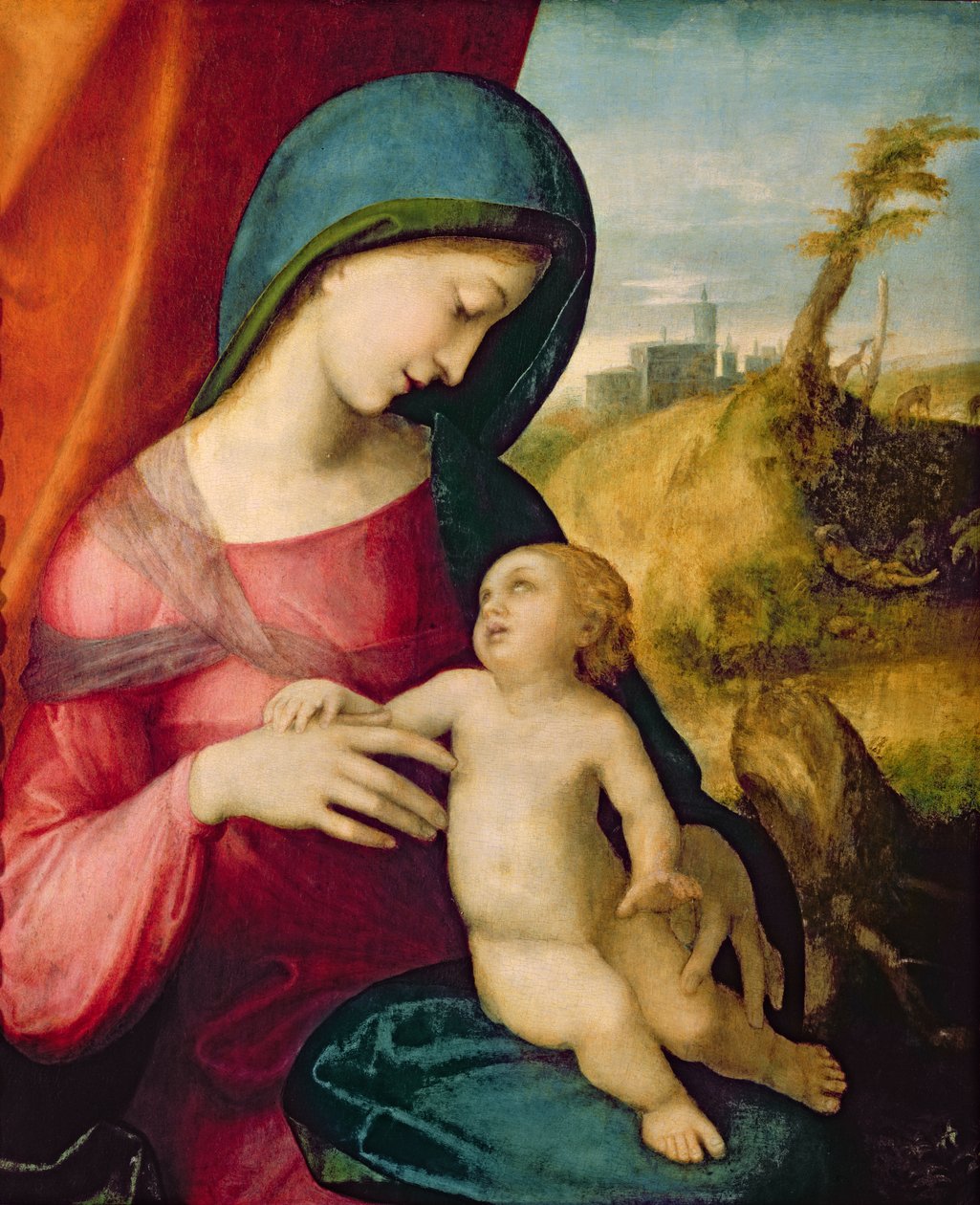 Madonna e criança, 1512-14 de Antonio da Correggio