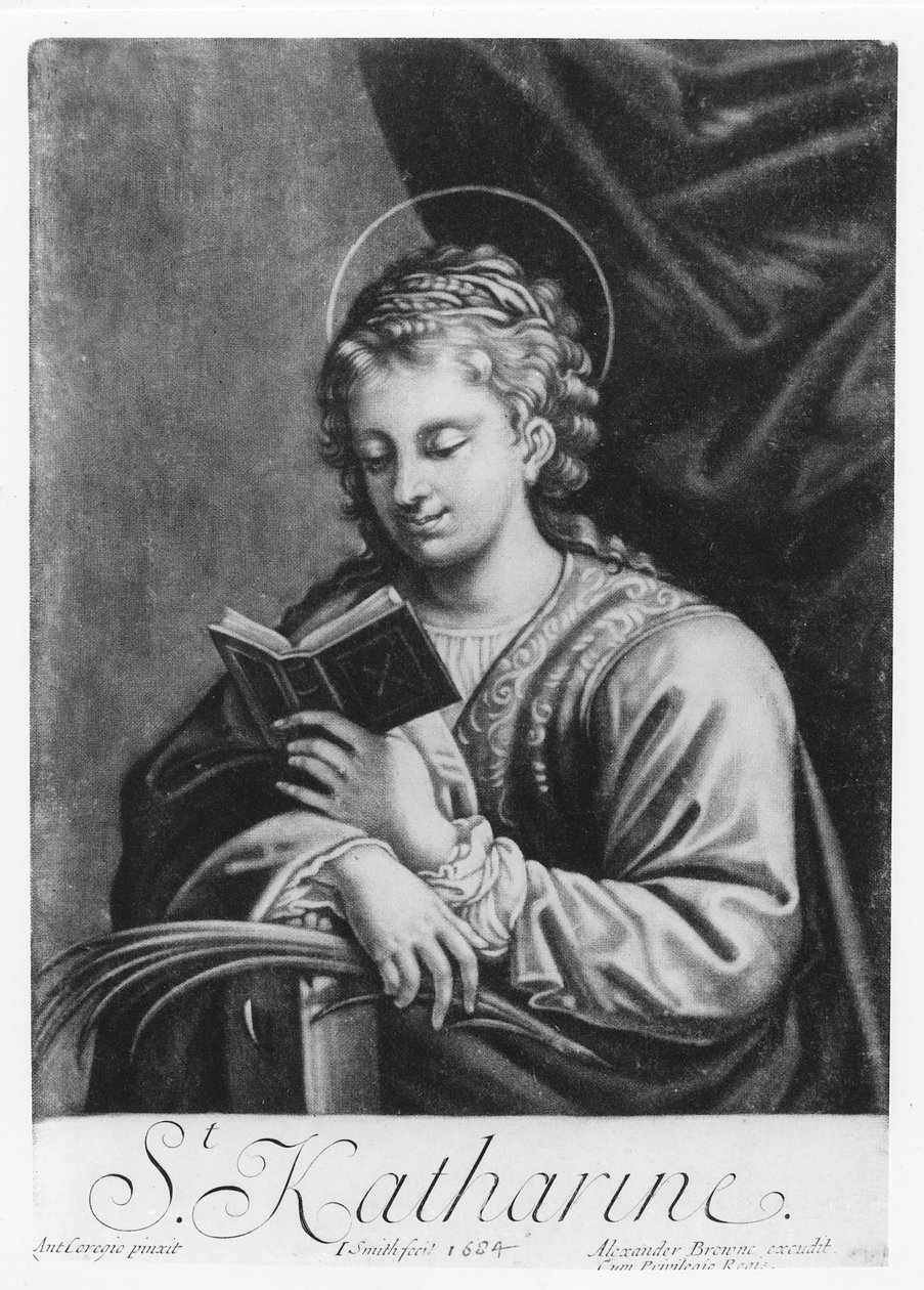Santa Catarina, gravada por John Smith (c.1652-1742) de Antonio da Correggio