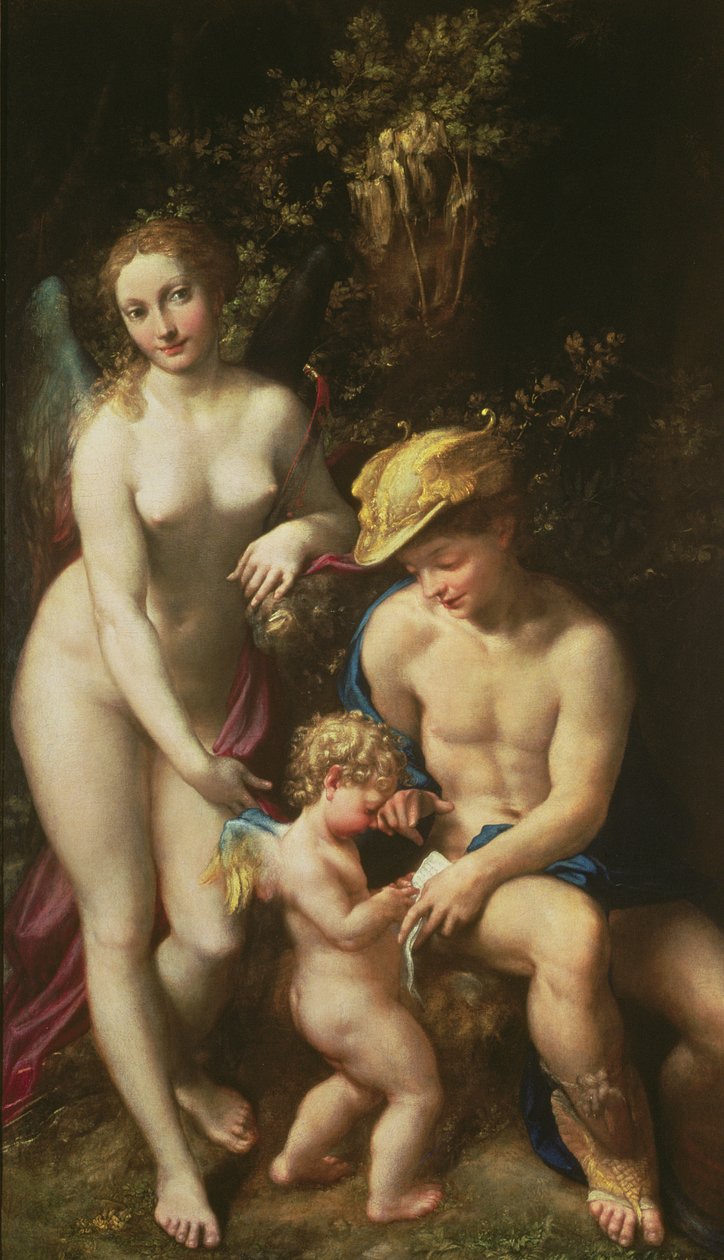 Vênus com Mercúrio e Cupido ("A Escola do Amor"), c.1525 de Antonio da Correggio