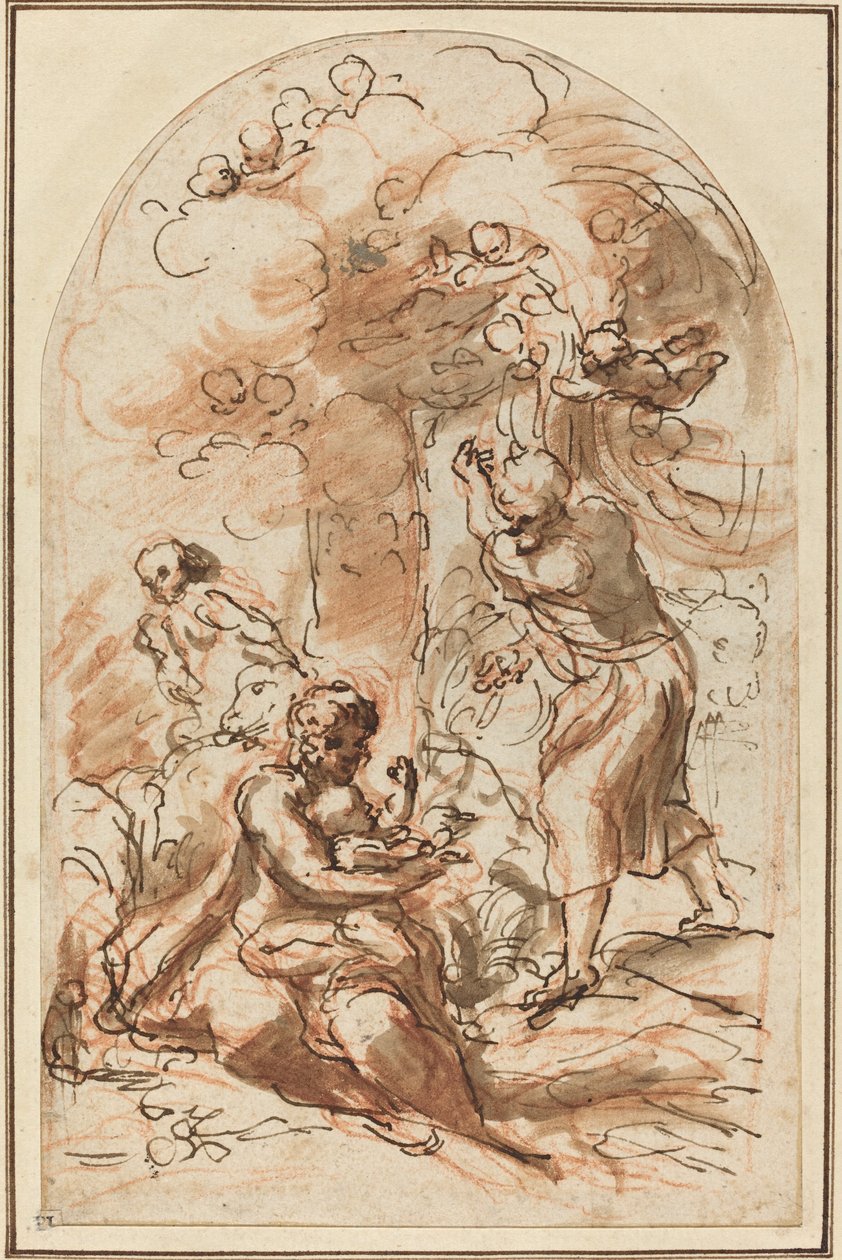 Estudo para a "Madonna della Scodella" [reto] de Correggio