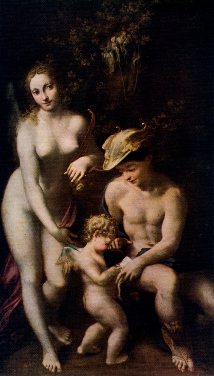 Vênus com Mercúrio e Cupido A Escola do Amor, c1525, 1912. de Antonio da Correggio