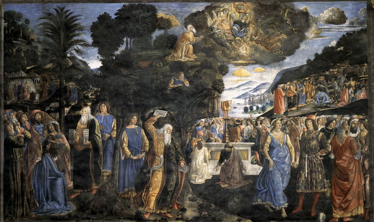 Tabelas da Lei com o Bezerro de Ouro de Cosimo Rosselli