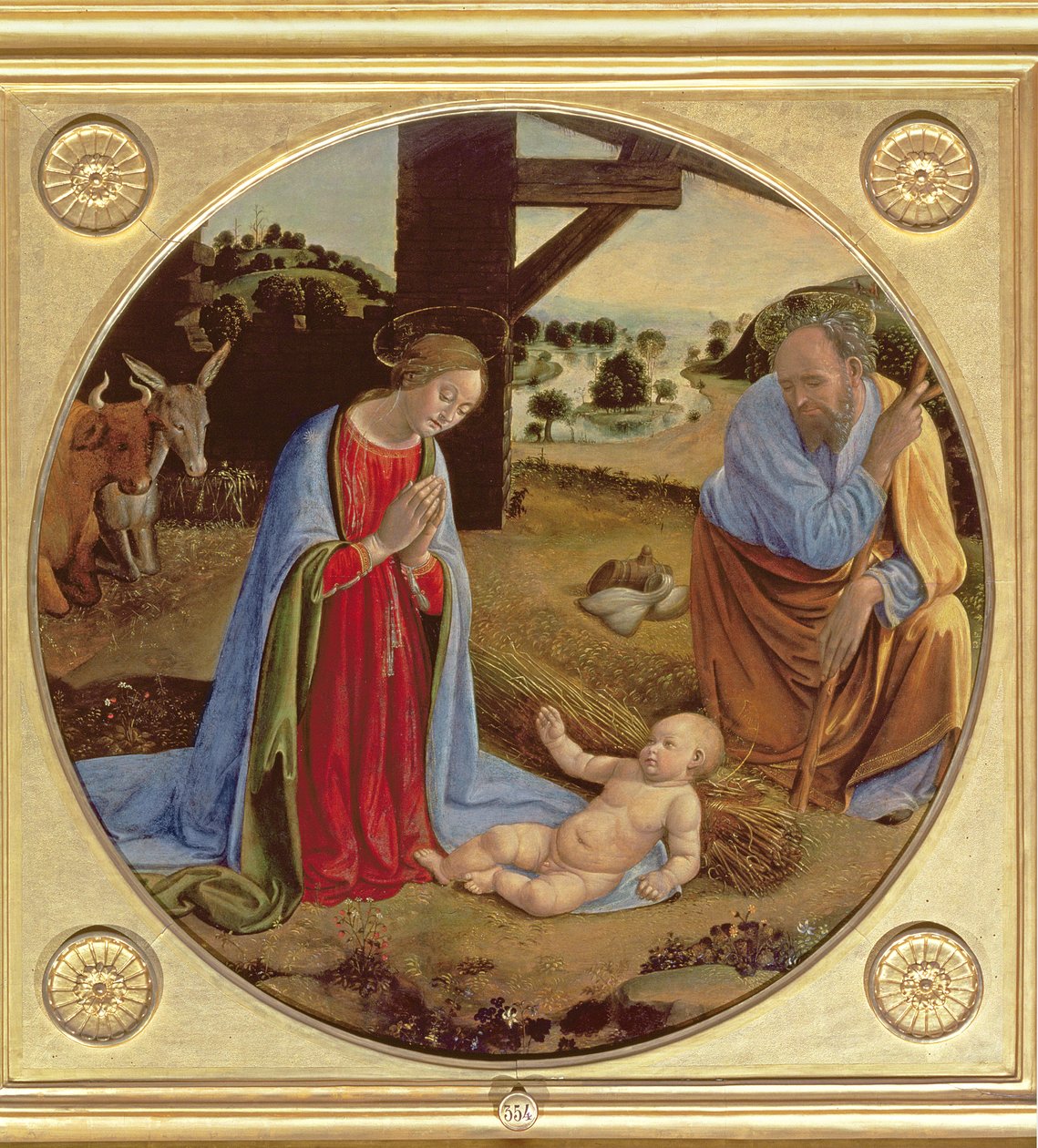 A Natividade (tempera no painel) de Cosimo Rosselli