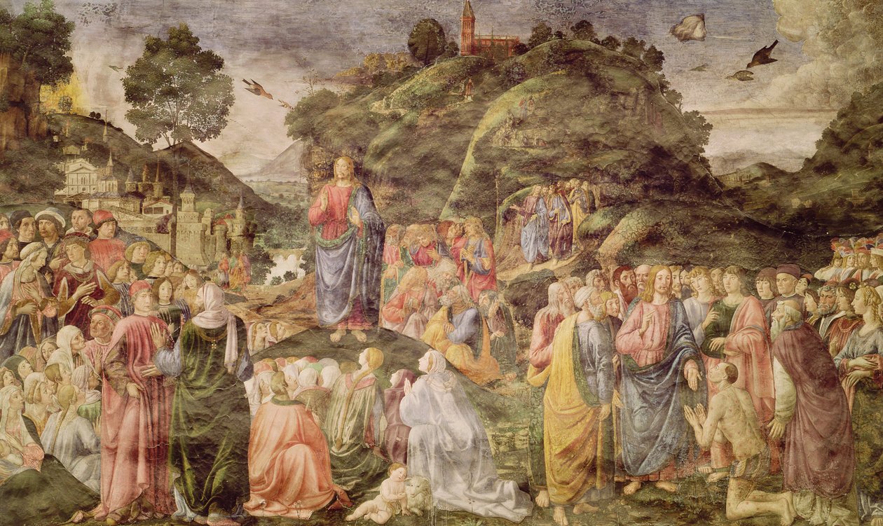 O Sermão da Montanha, da Capela Sistina, c.1481-83 de Cosimo Rosselli