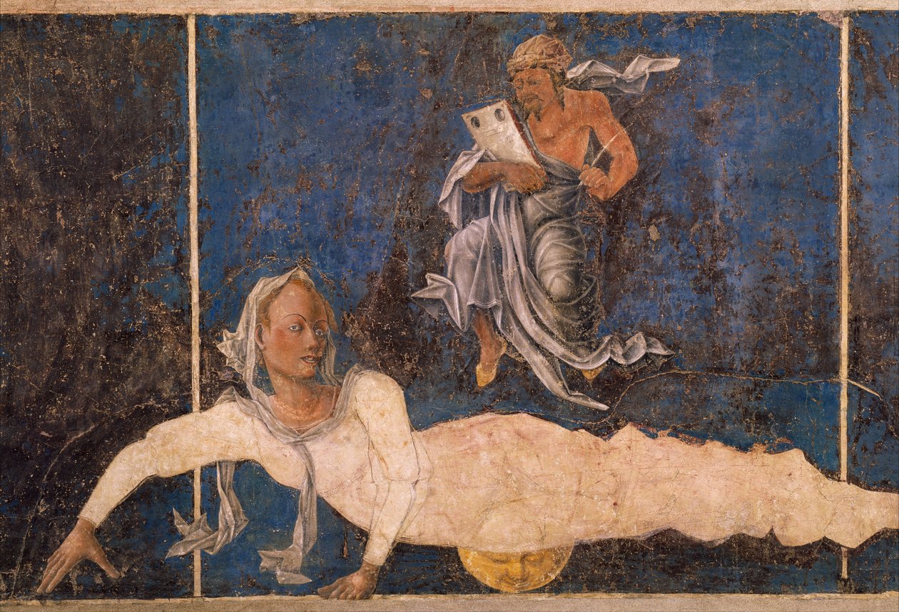 Virgem com reitor, cena do mês de agosto, ca 1470, atribuída a Cosimo Tura de Cosimo (attr. to) Tura