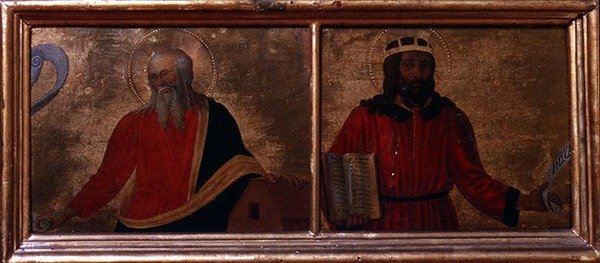 Noah e David (tempera no painel) de Cosimo Rosselli