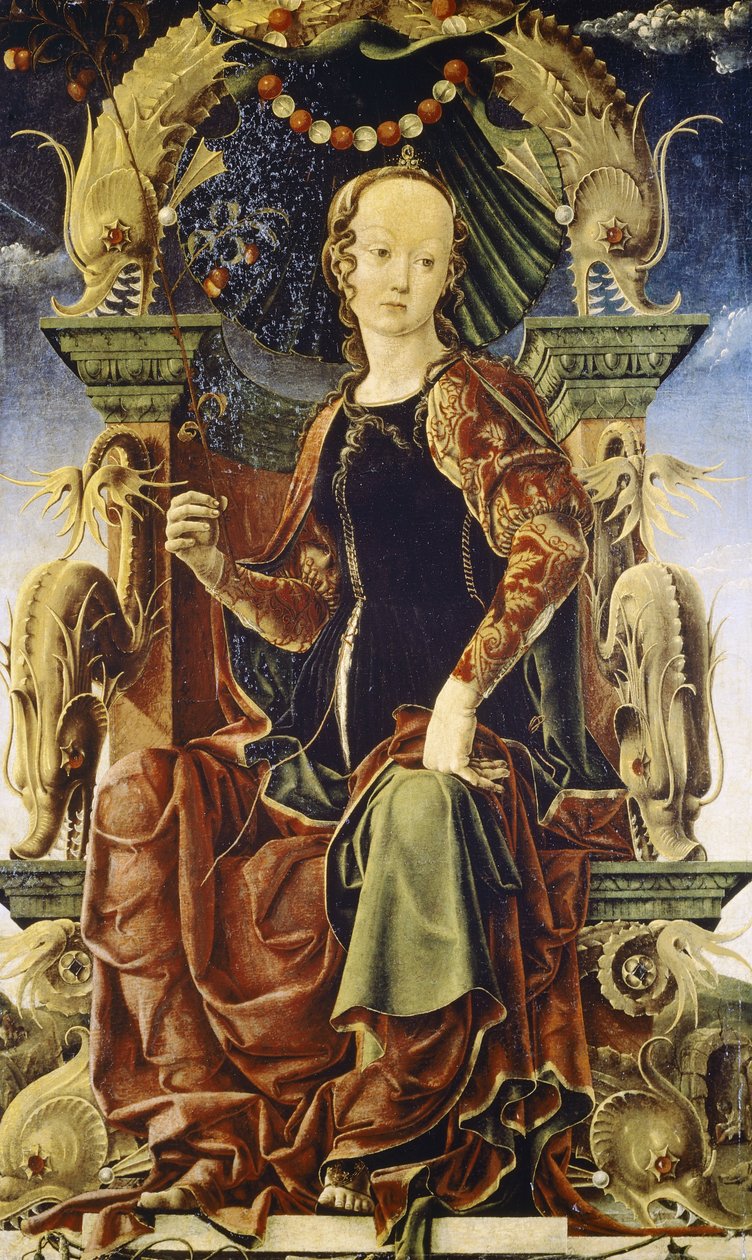 Uma musa, possivelmente Calliope de Cosimo Tura