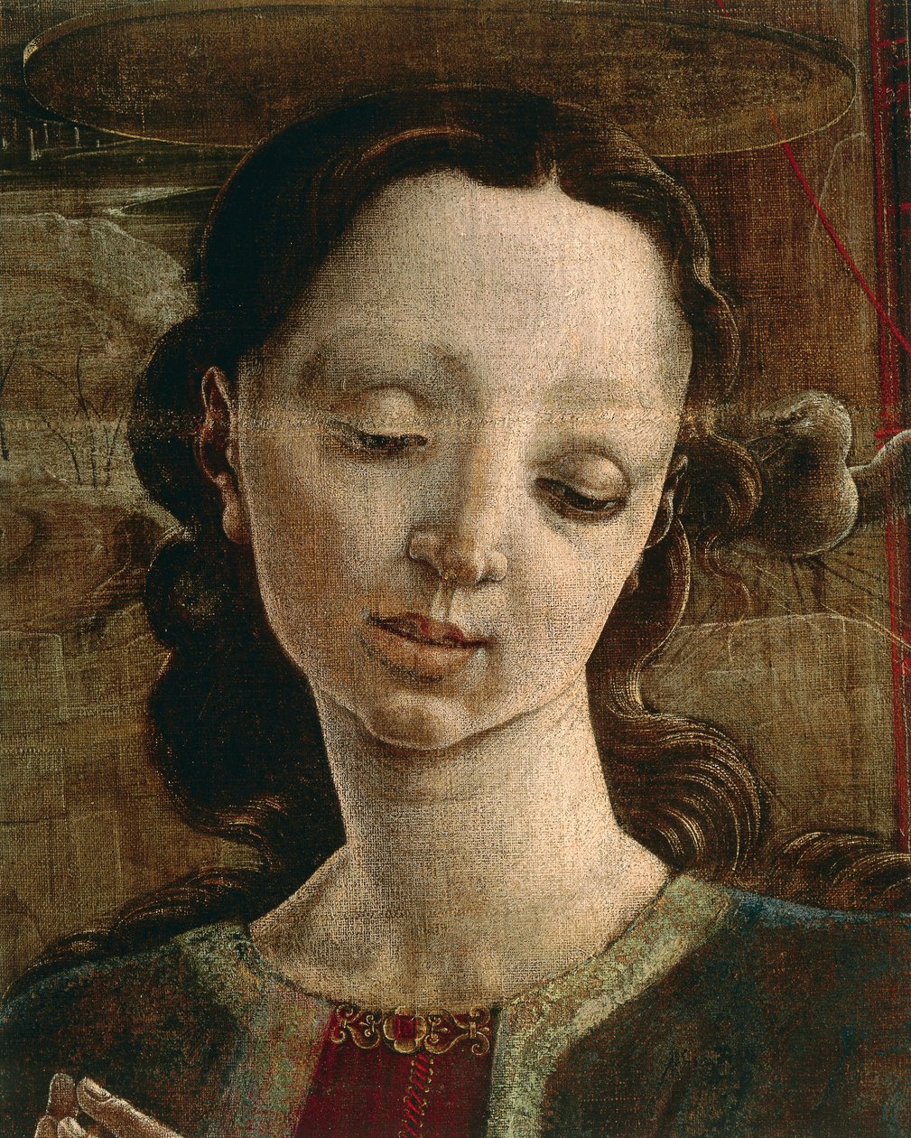 Anunciação, madeira de órgão na Catedral de Ferrara, por Cosme