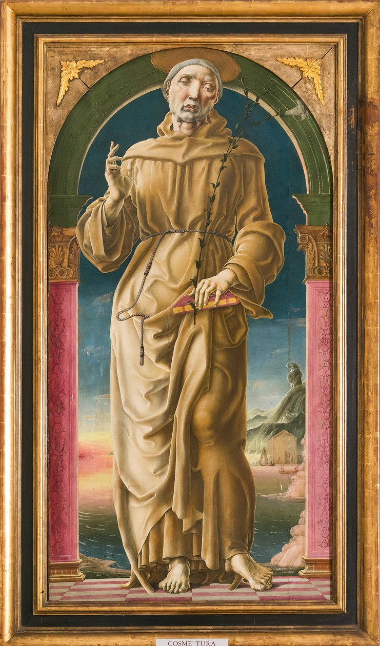 Santo Antônio de Pádua (óleo e têmpera no painel) de Cosimo Tura