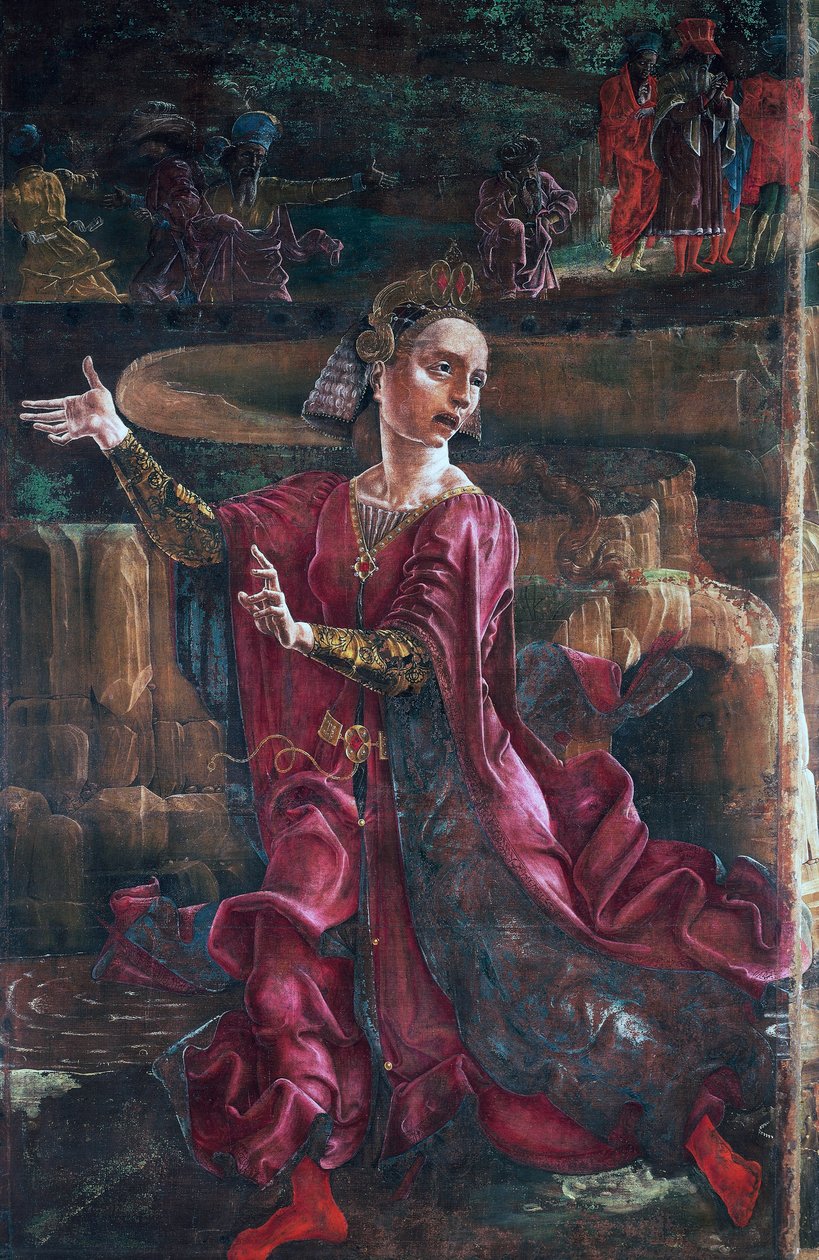 A princesa, detalhe de São Jorge e a Princesa (ou São Jorge e o Dragão) de Cosimo Tura
