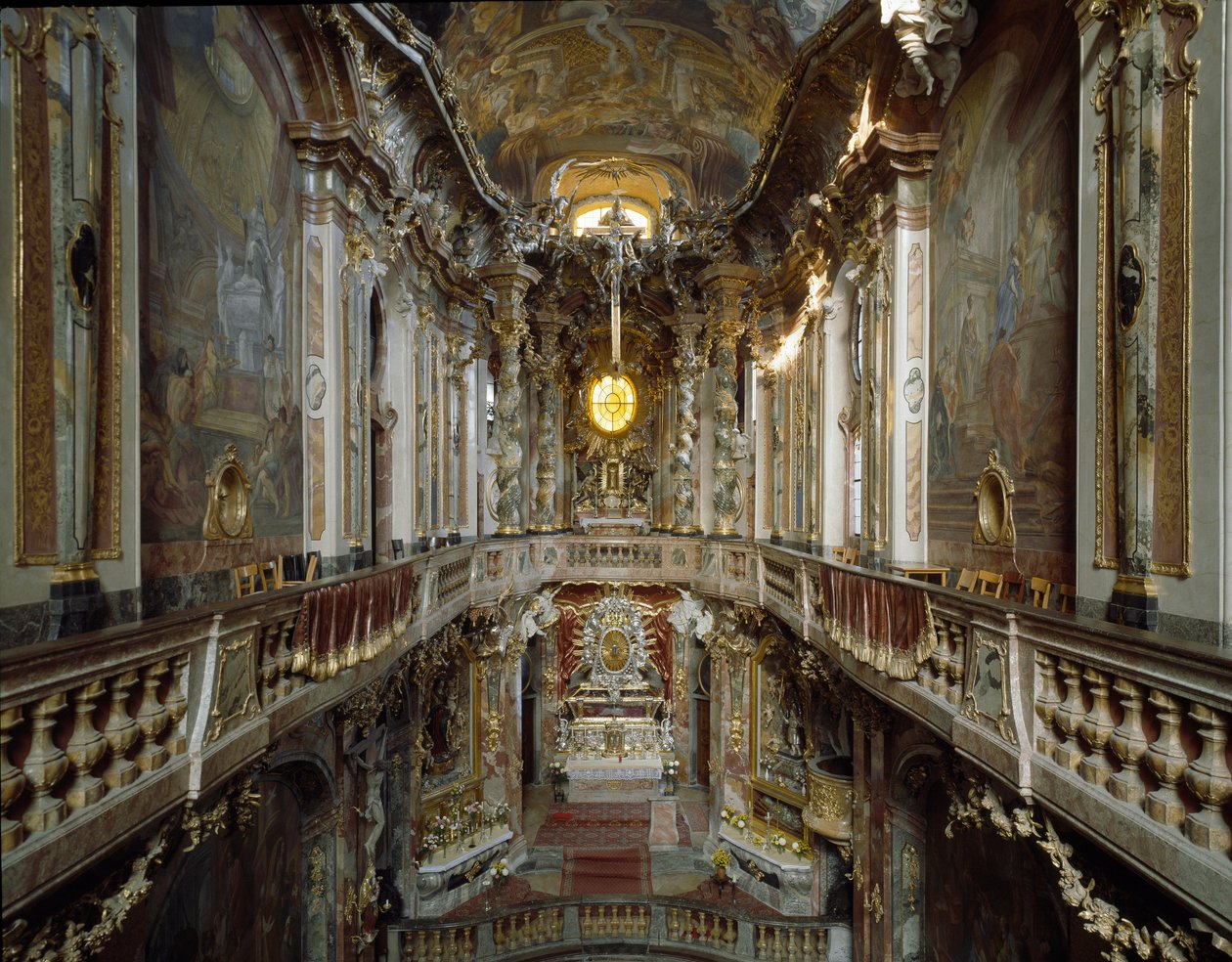 Vista Interna da Igreja de São João Nepomuceno de Cosmas Damian Asam