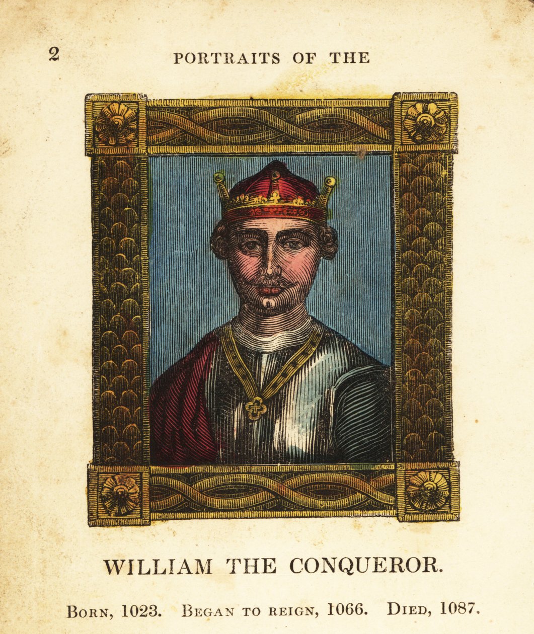 Retrato do rei Guilherme I, o Conquistador, da Inglaterra, nascido em 1023, começou seu reinado em 1066 e morreu em 1087 de Cosmo Armstrong