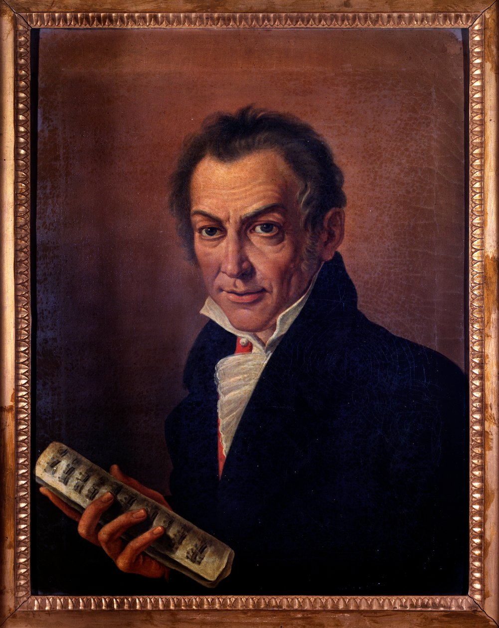 Retrato de Nicola Antonio Zingarelli, compositor e organista italiano. c. 1800 (pintura) de Costanzo Angelini