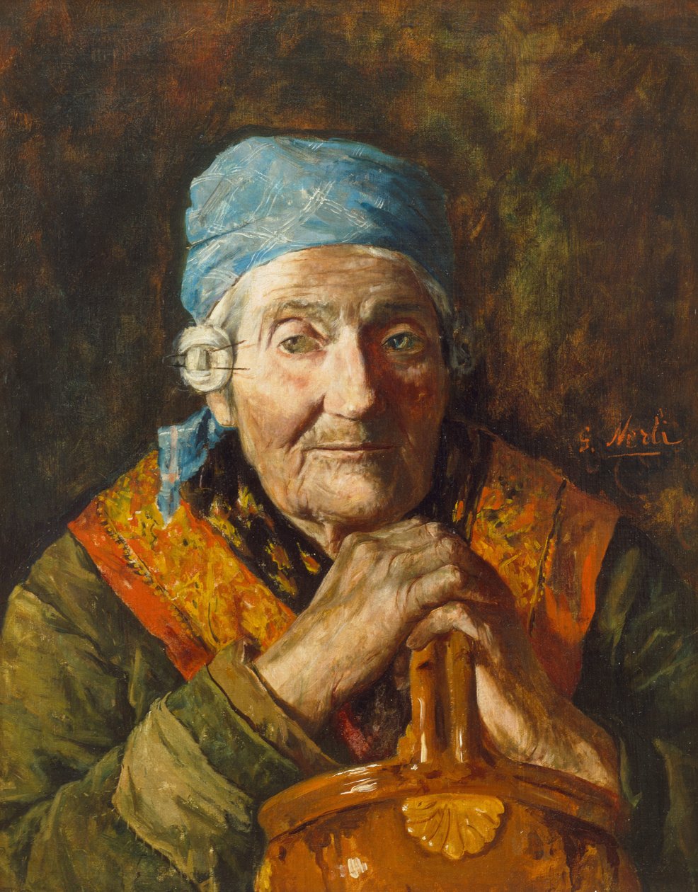 Uma mulher idosa (estudo) de Count Girolamo Pieri Nerli