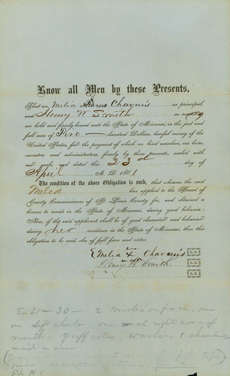 Chavouis Livre Negro Bond de County Court of St. Louis