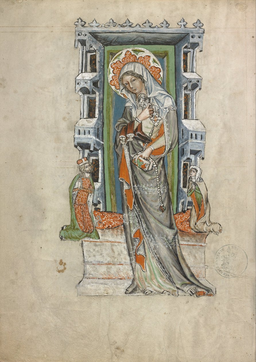 Santa Edwiges da Silésia com o duque Ludwig de Legnica e Brieg e a duquesa Agnés de Court workshop of Duke Ludwig I of Liegnitz and Brieg