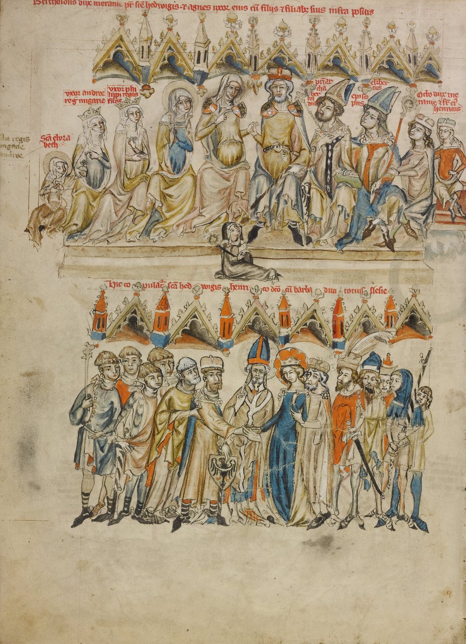 A Família de Berthold VI; O casamento de Hedwig e Heinrich de Court workshop of Duke Ludwig I of Liegnitz and Brieg