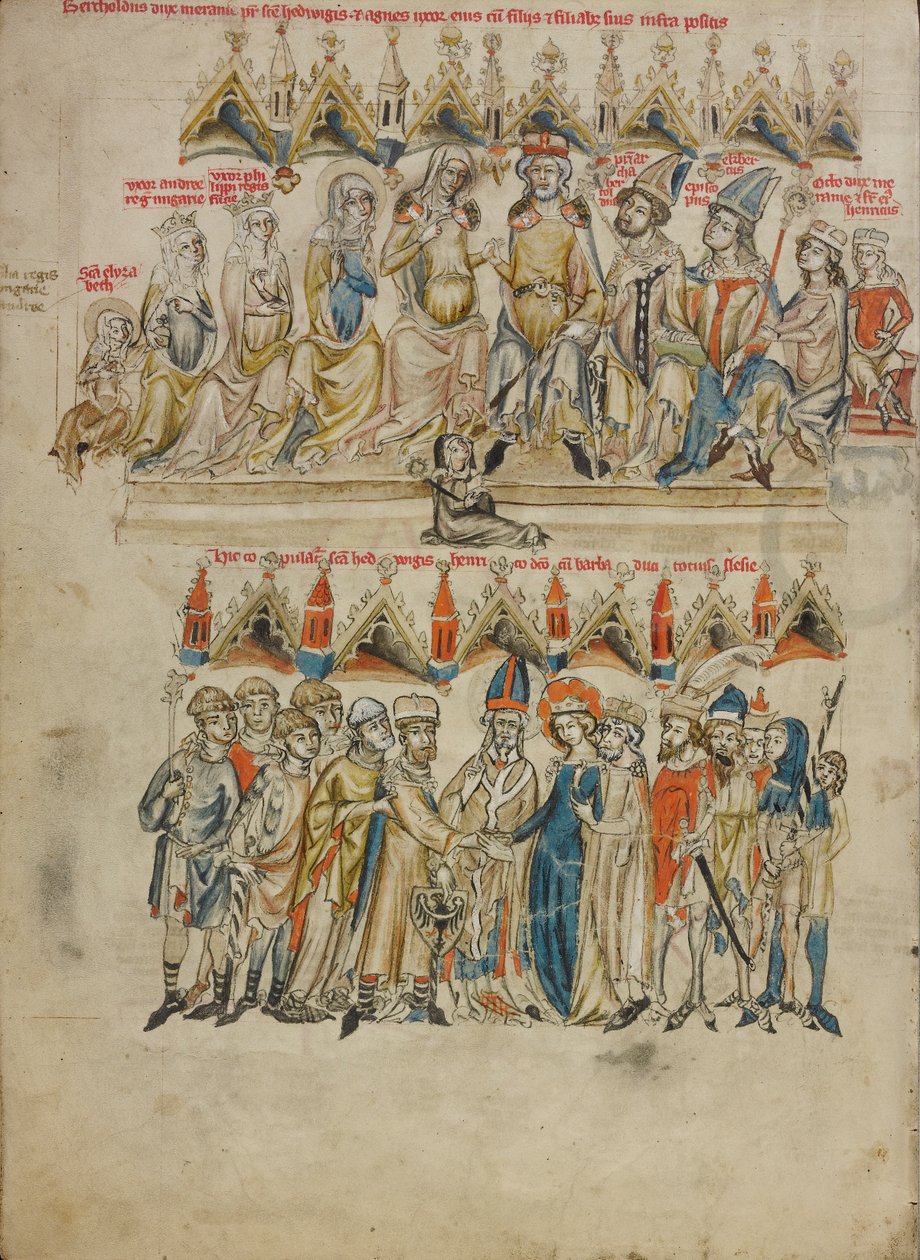 A Família de Berthold VI; O Casamento de Santa Hedwig e Heinrich de Court workshop of Duke Ludwig I of Liegnitz and Brieg
