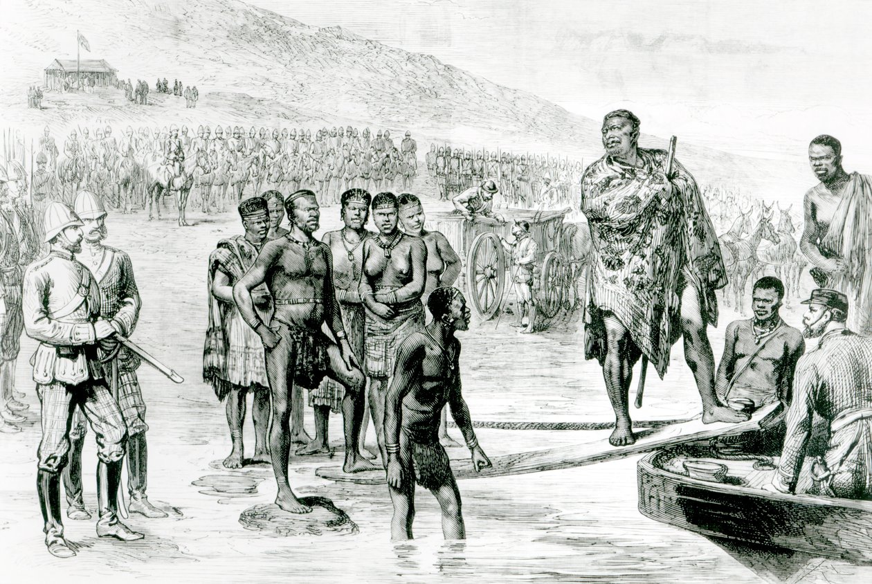 O cativeiro de Cetewayo (gravura) (foto bw) de Crawford Caffin
