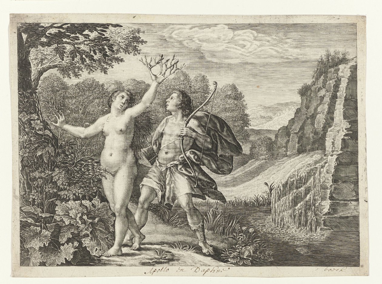 Apolo persegue Daphne Metamorfoses de Ovídio (título da série) de Crispijn van de Passe (I)