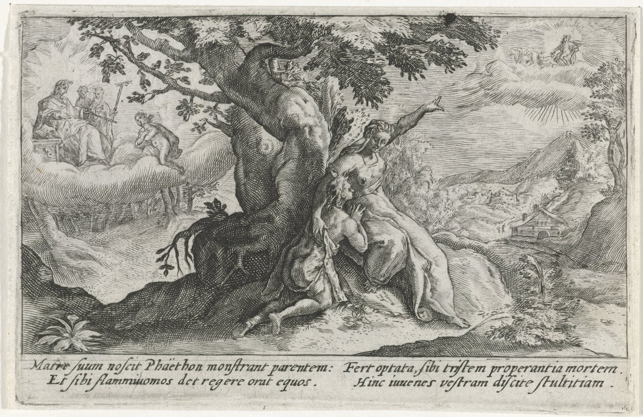 Climene e Faetonte Metamorfosen van Ovidius (título da série) de Crispijn van de Passe (I)