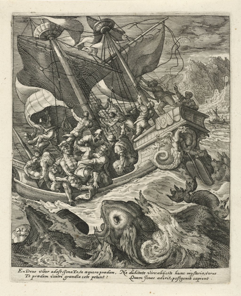 Jonas é jogado ao mar pelos marinheiros História de Jonas (título da série) de Crispijn van de Passe (I)