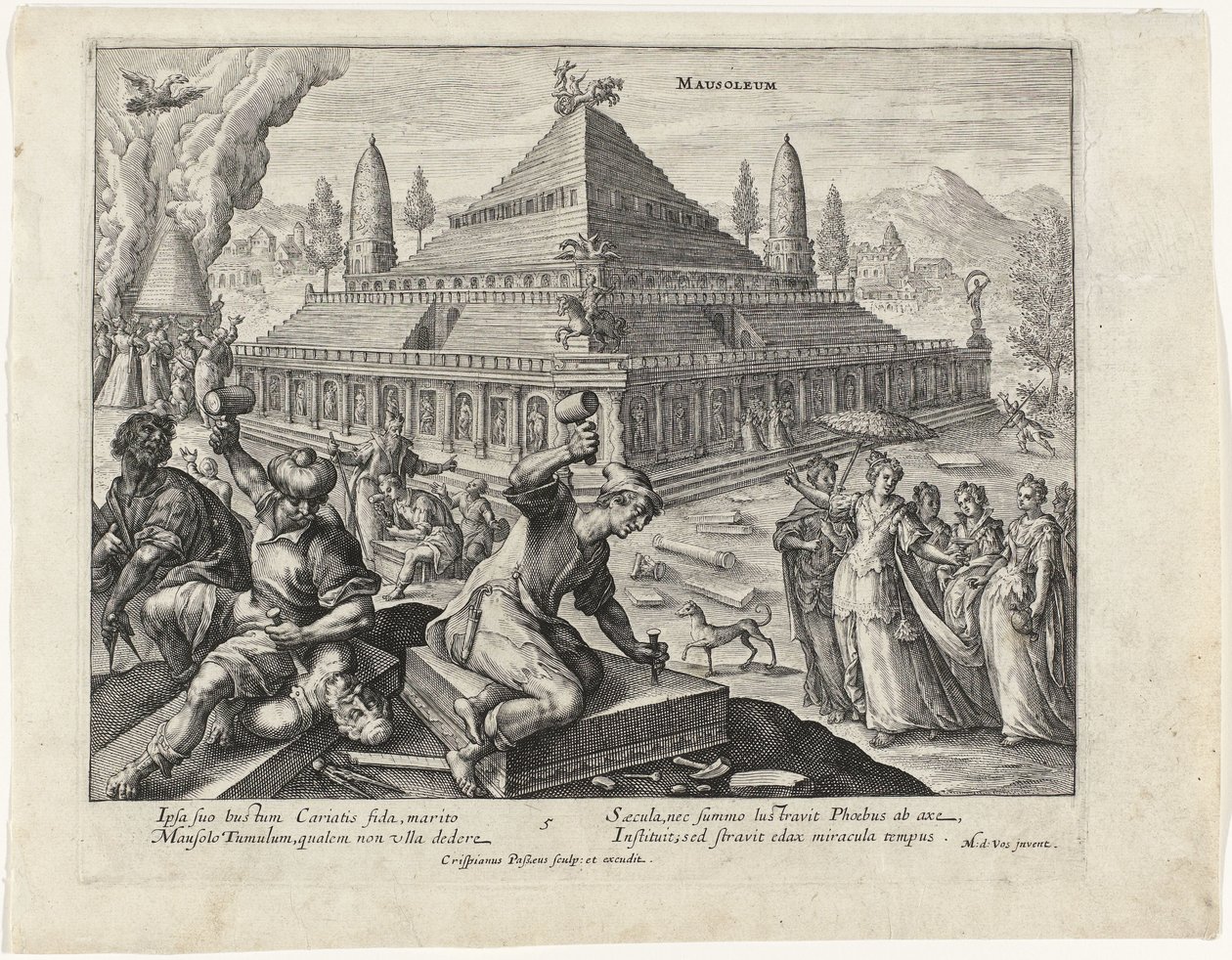 Mausoléu de Halicarnassus
As sete maravilhas do mundo (título da série) de Crispijn van de Passe (I)