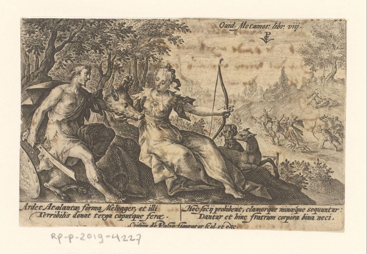Meleager em Atalanta Metamorfosen van Ovidius (título da série) Metamorfose (título da série) de Crispijn van de Passe (I)