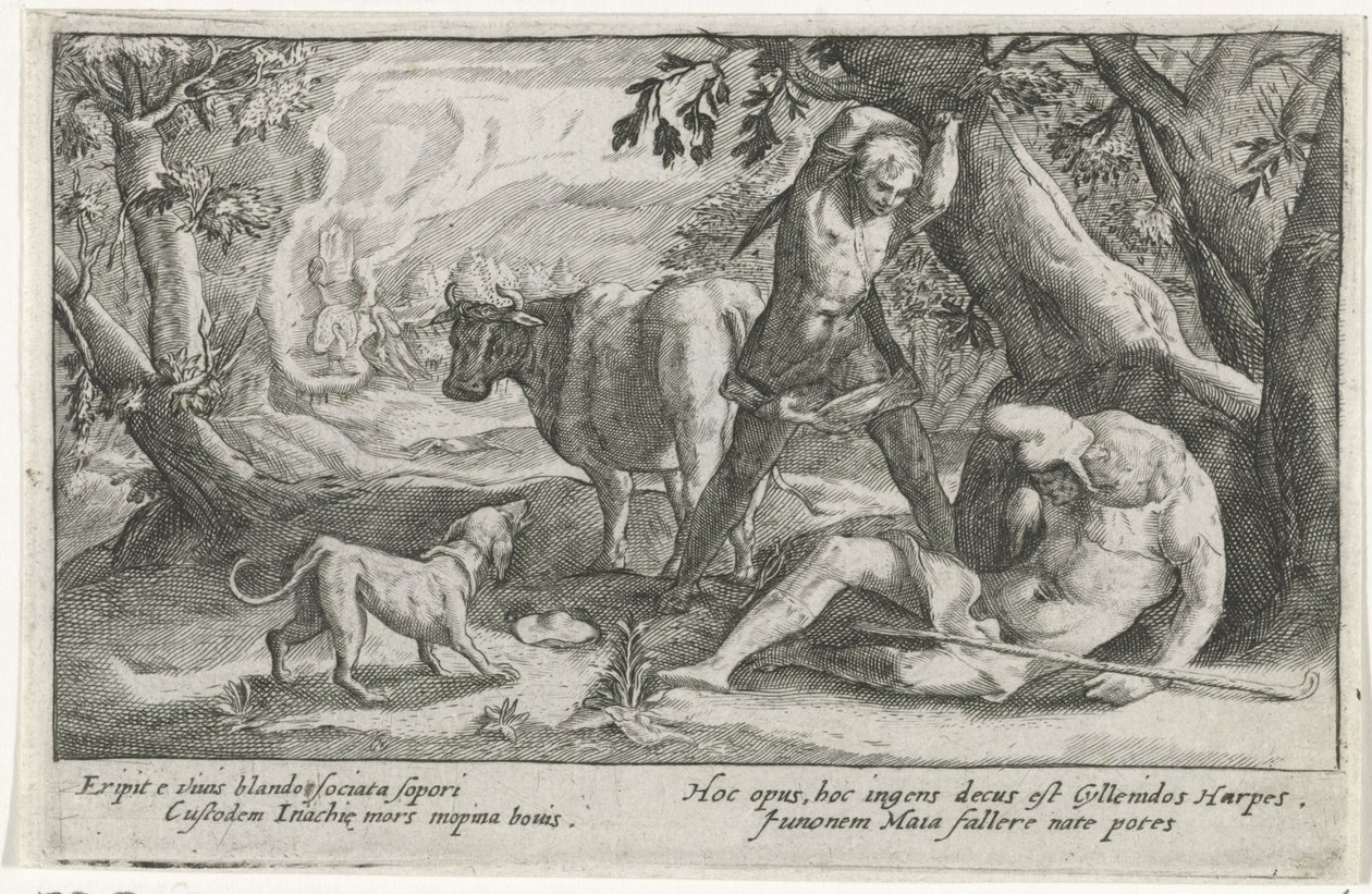 Mercúrio mata Argus Metamorfoses de Ovídio (título da série) de Crispijn van de Passe (I)
