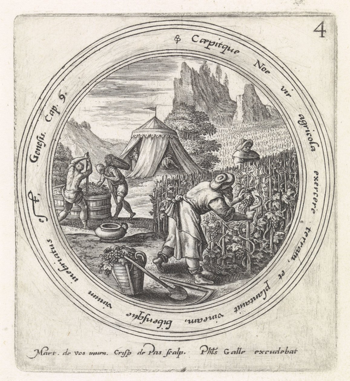 Noah Planta um Vinhedo História de Noé (título da série) de Crispijn van de Passe (I)