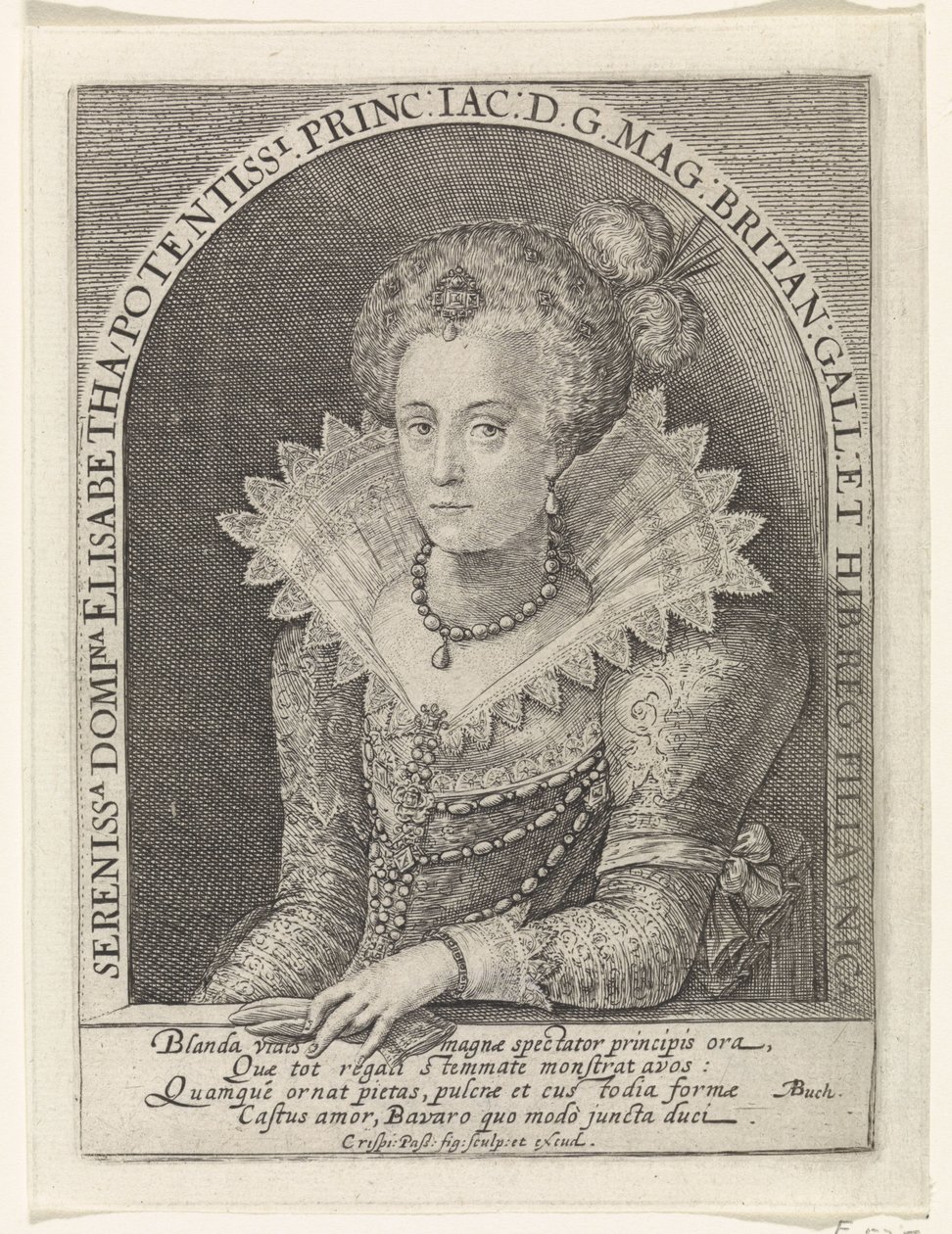 Retrato de Elisabeth Stuart, Rainha da Boêmia de Crispijn van de Passe (I)