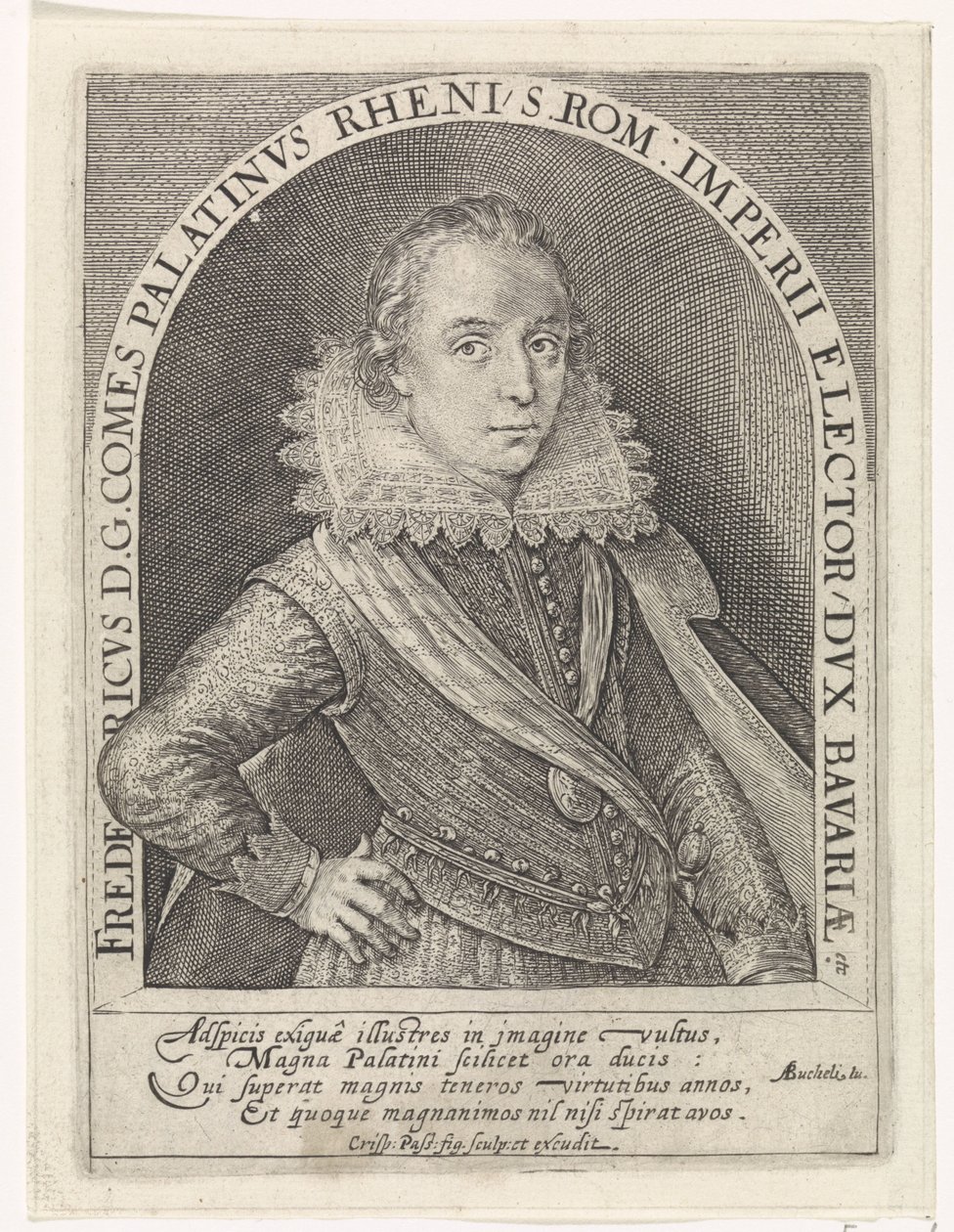Retrato de Frederick V, Eleitor do Palatinado, Rei da Boémia de Crispijn van de Passe (I)