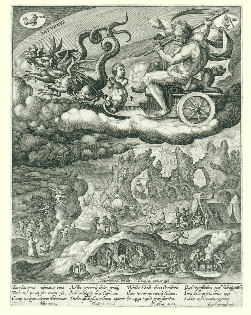 Saturnus
Satvrnvs (título sobre o objecto)
De zeven planeten (título da série)
Cathena Aurea Platonis (título da série) de Crispijn van de Passe (I)