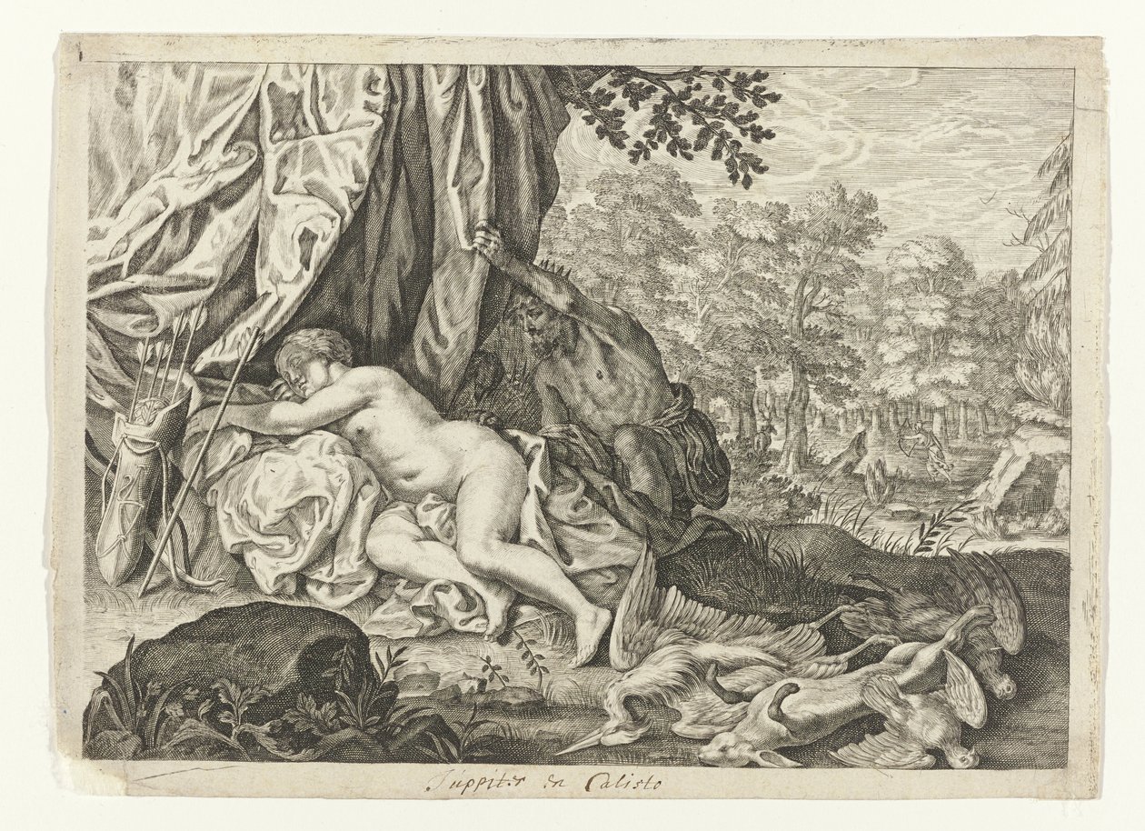 Júpiter em Calisto Metamorfosen van Ovidius (título da série) de Crispijn van de Passe (II) (attributed to)