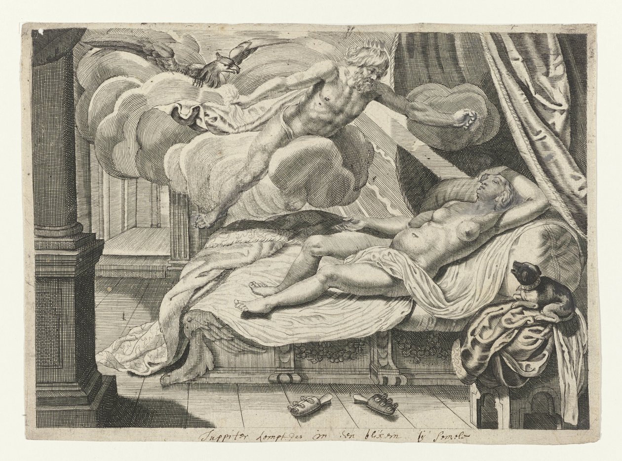 Júpiter e Semele Metamorfoses de Ovídio (título da série) de Crispijn van de Passe (II) (attributed to)