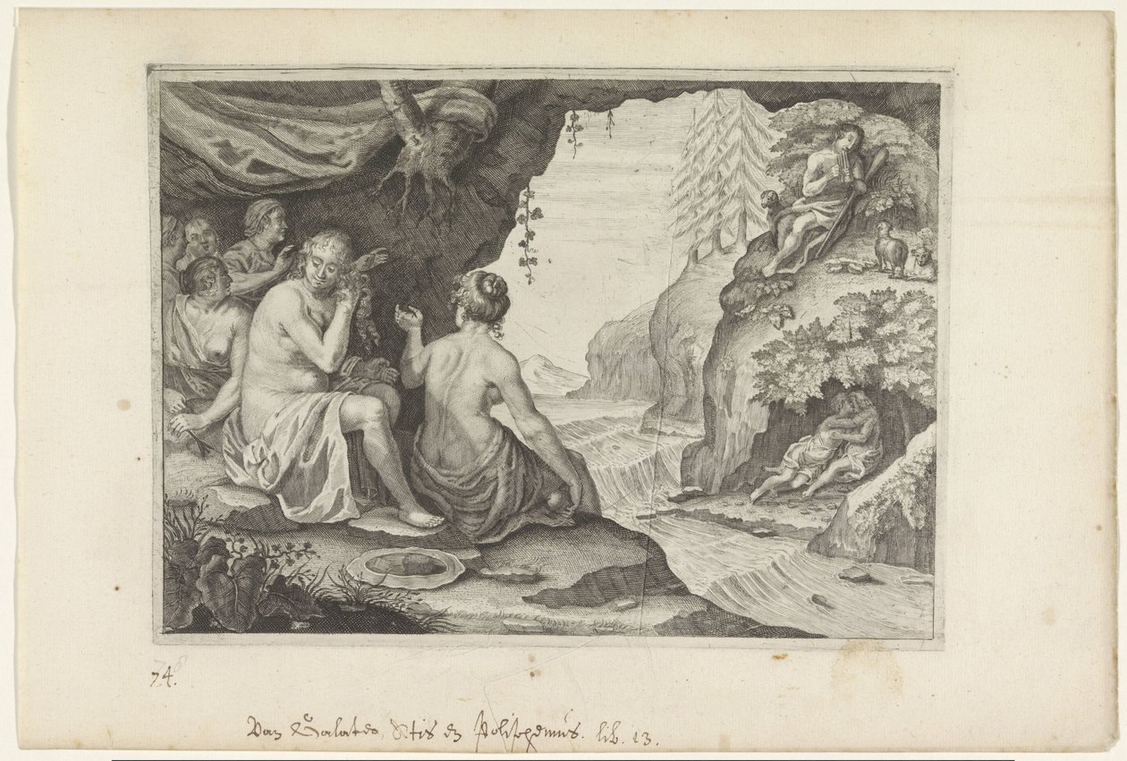 Polifemo e Acis amam Galatea Metamorfoses de Ovídio (título da série) de Crispijn van de Passe (II)