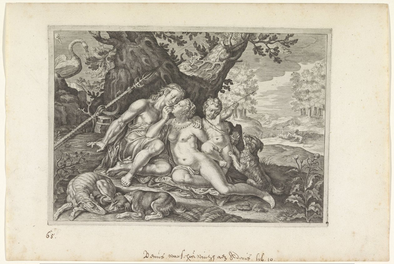 Vénus adverte Adónis
Metamorfoses por Ovid (título da série) de Crispijn van de Passe (II)