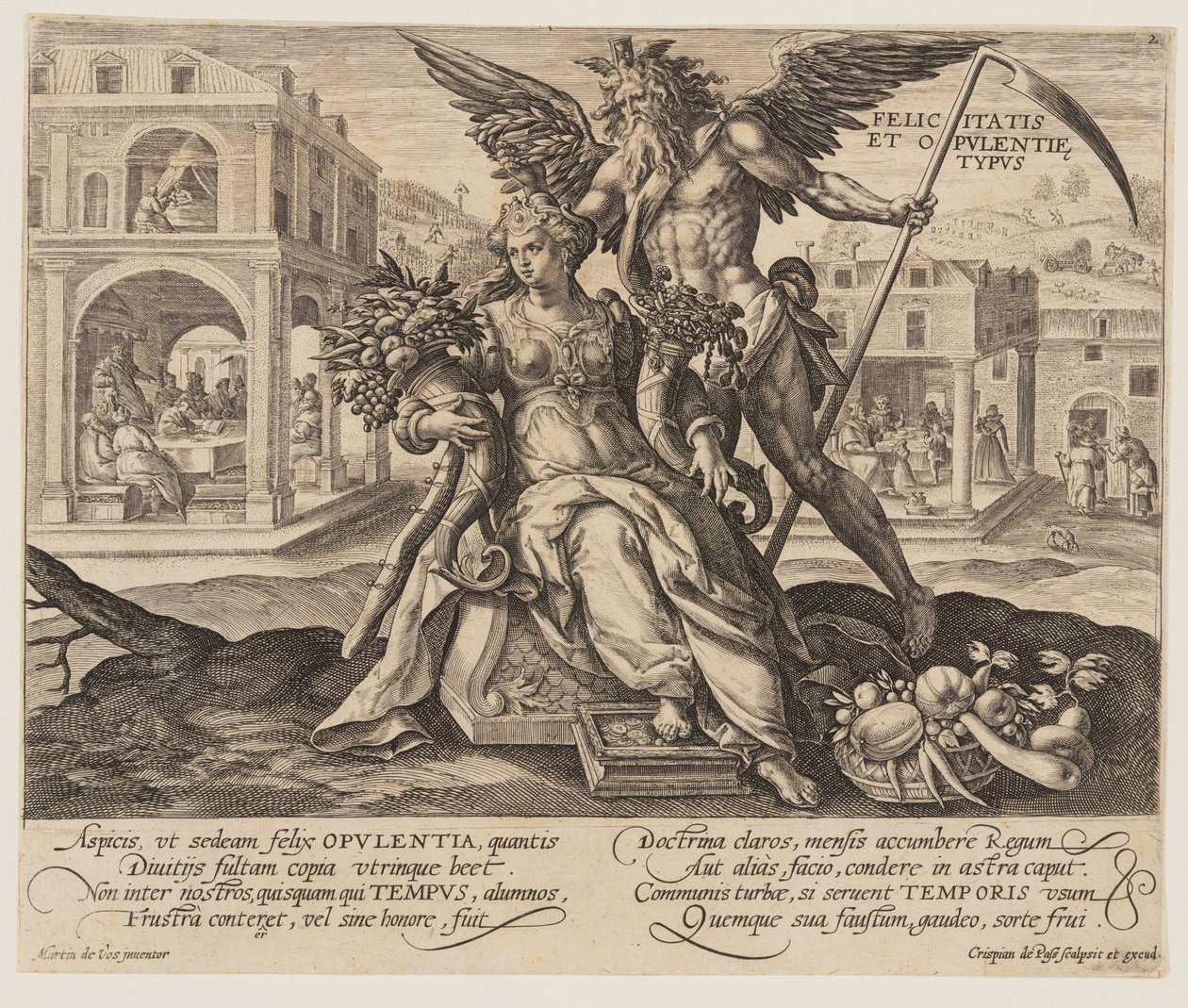 Felicitas et Opulentie Typus, do Tempo com Virtudes e Vícios de Crispijn van de Passe I