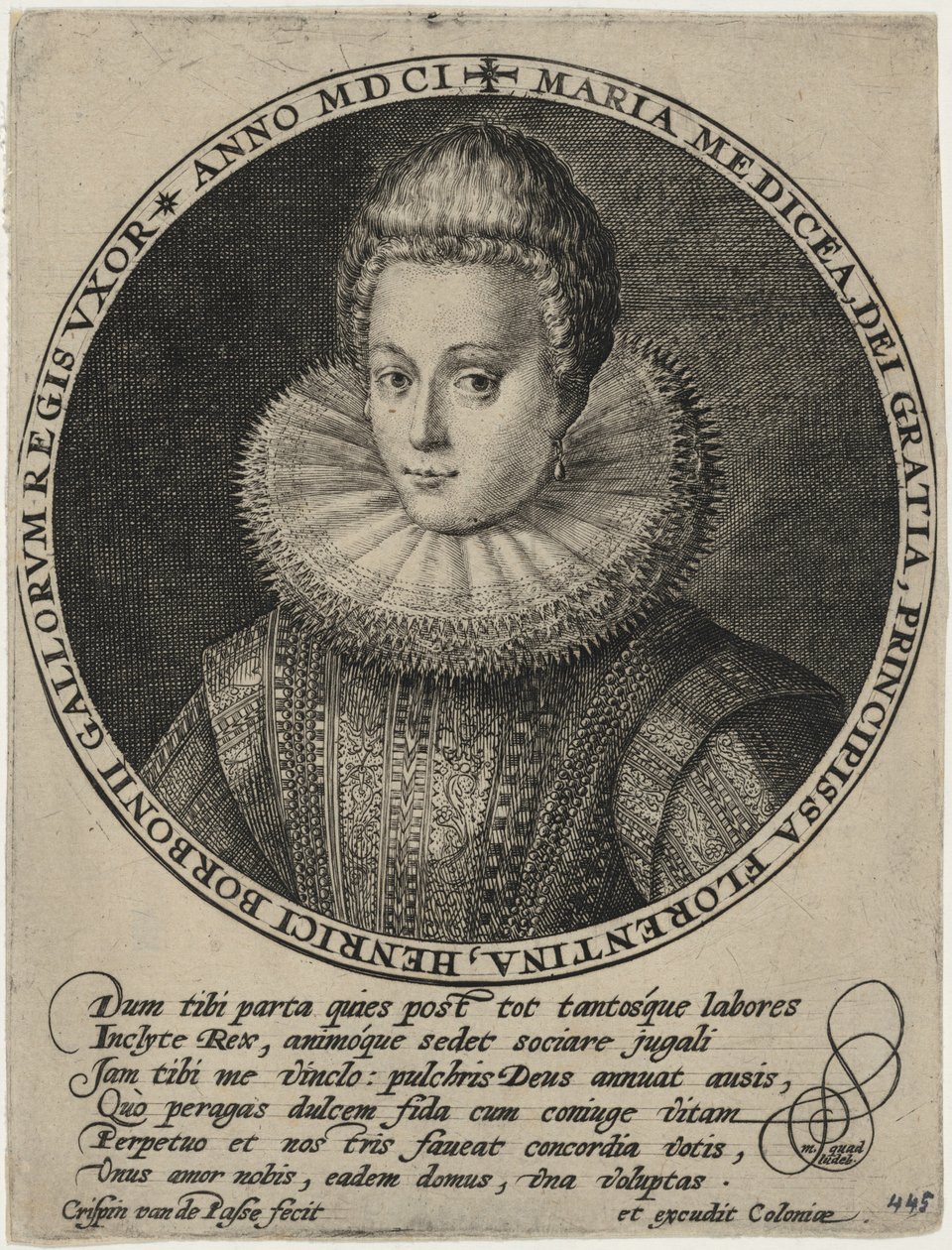 Maria de Médicis, Rainha de França de Crispijn van de Passe I