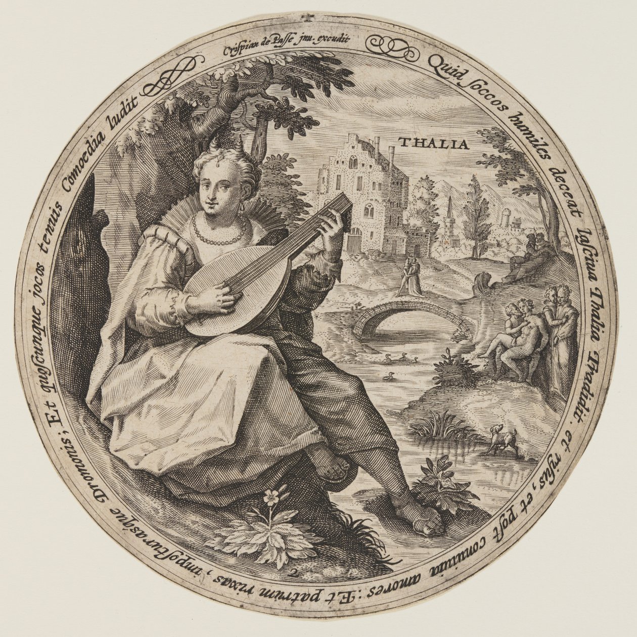 Terpsichore, de As Musas de Crispijn van de Passe I
