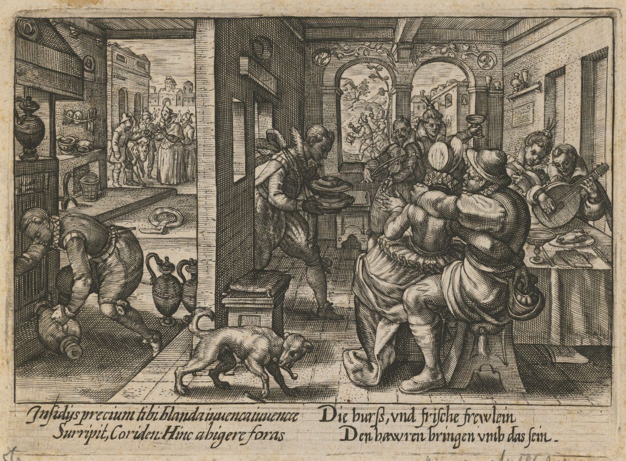 Banquete com músicos, ca. 1600 de Crispijn van de Passe the Elder