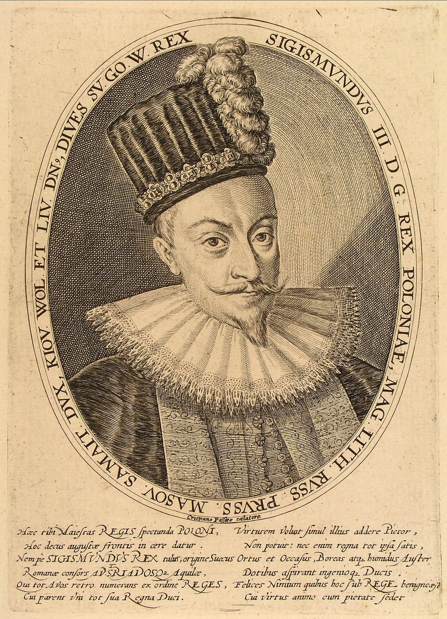 Sigismundo III Vasa, rei da Polônia, ca. 1600 de Crispijn van de Passe the Elder