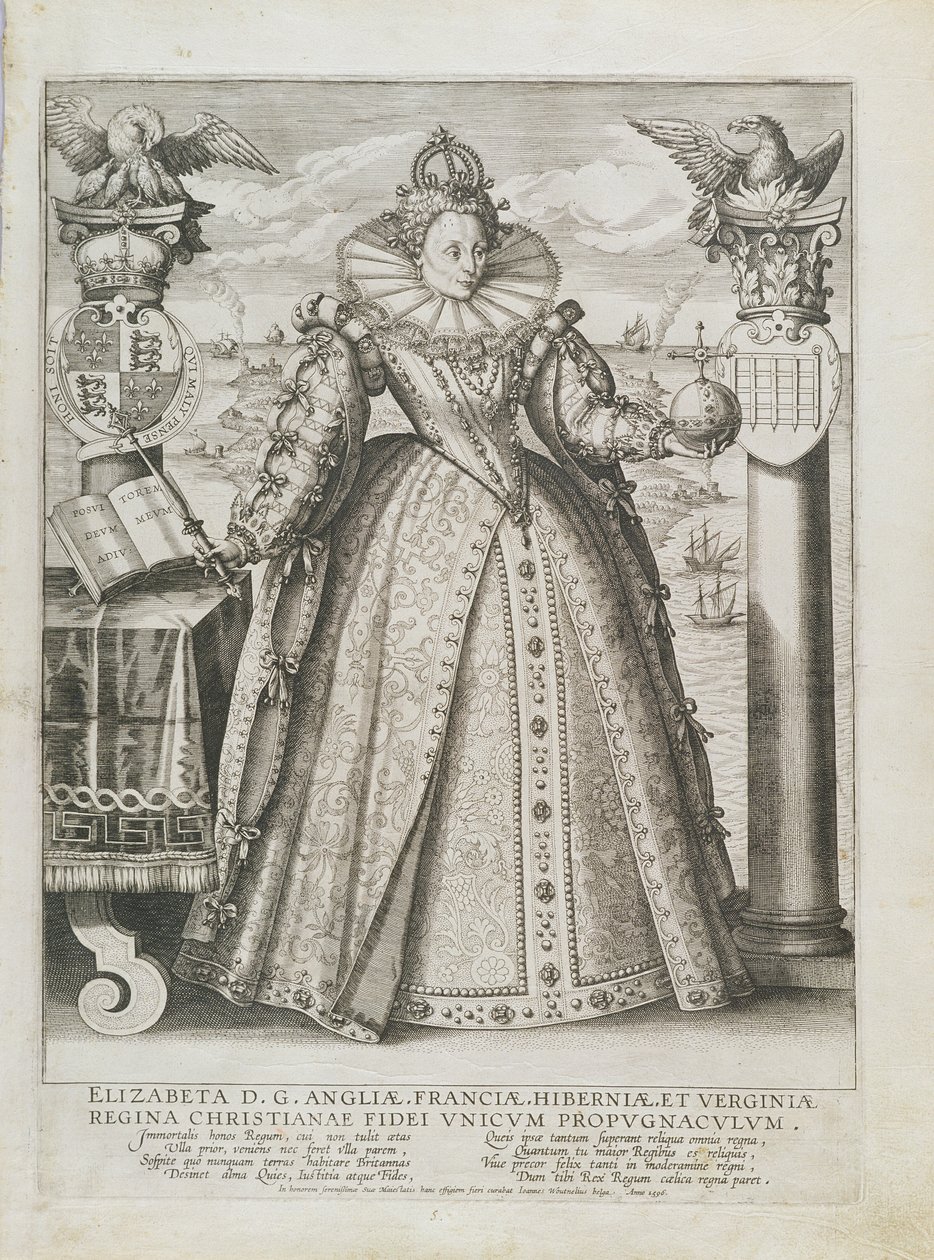Retrato da Rainha Elizabeth (1533-1603) 1596 de Crispin  Passe