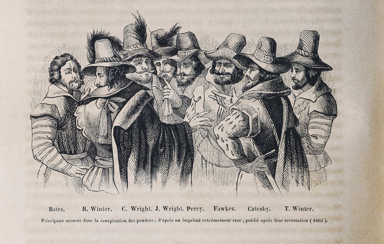 Conspiração da Pólvora (gravura) de Crispin I de (after) Passe