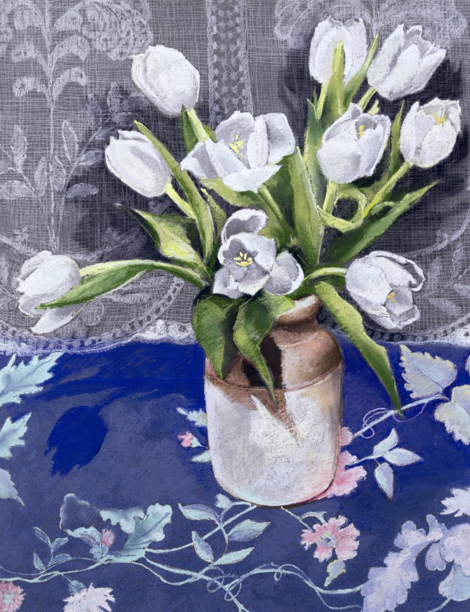 Tulipas Brancas, 1994 (pastel sobre papel) de Cristiana Angelini