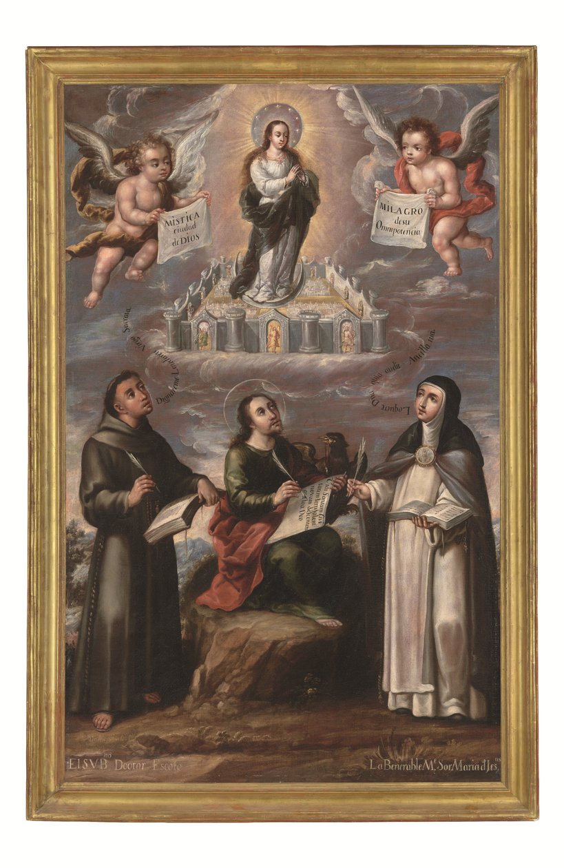 A Cidade Mística de Deus, c.1700 (óleo sobre tela) de Cristobal de (workshop of) Villalpando