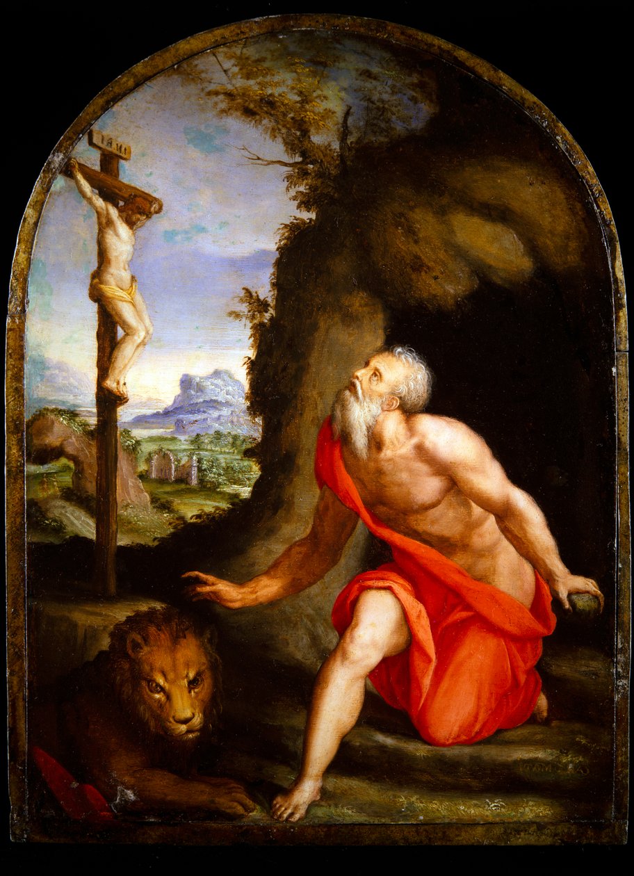São Jerónimo (óleo sobre cobre prateado) de Cristofano Allori
