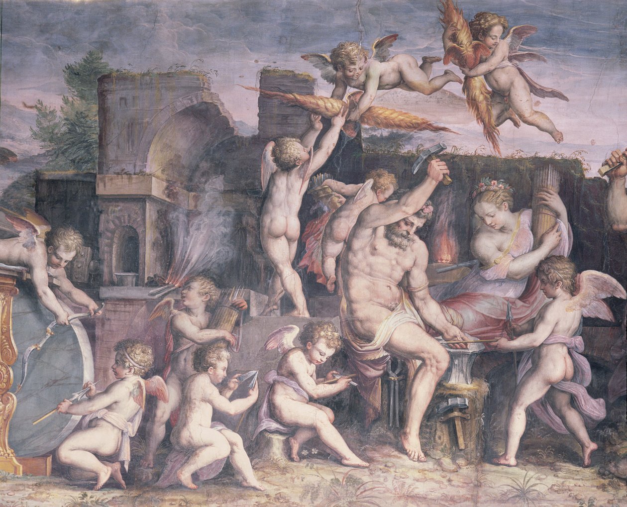 Forja de Vulcano, 1555 de Cristofano Gherardi
