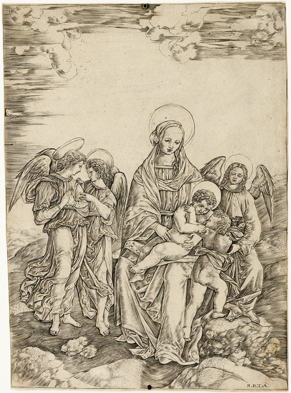 A Virgem e o Menino com São João e Três Anjos de Cristofano Robetta